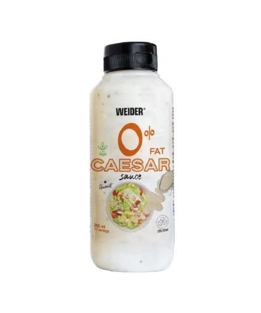 Weider Gourmet 0% Fat Caesar Sauce (265 ml). New Recipe Caesar Dressing Sauce 0% Fat 0% Sugar 100% Flavour. Low Calorie. Vegan.