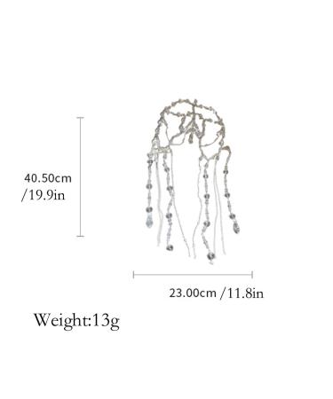 Wiwpar Boho Crystal Long Chain Tassel Headpiece | Rhinestone Festival & Wedding Hair Accessories for Women & Girls - Buy Online on SooperMarket.com