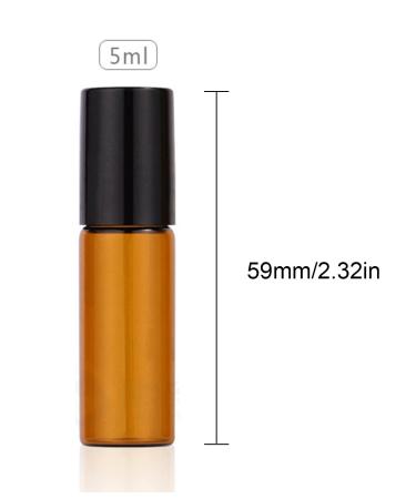 4PCs Brown Roll-On Glass Bottles for Essential Oils Refillable 5ml Aromatherapy & Perfume Roller Bottles - Buy Online on SooperMarket.com