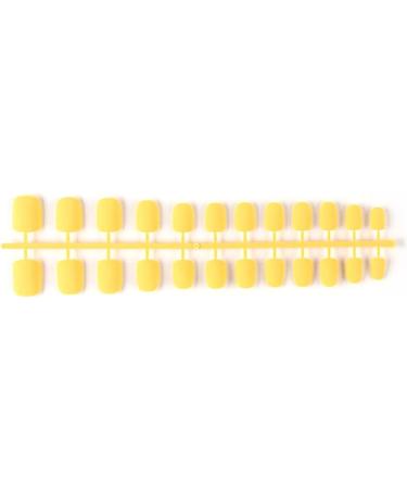 Dajidafu 24 Pieces Square Head Frosted Coffin False Nails DIY Exquisite French Style Unique Elegant Colour-fast Acrylic Nail 10light yellow - Buy Online on SooperMarket.com
