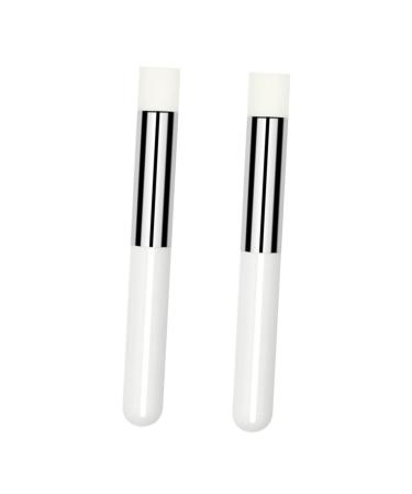 NOLITOY 2pcs Concealer Brush Lip Brush Wand Eyes Crease Shader Eyeshadow Smudge Applicator Lipstick for Women Eyeliner Smudger Lip Aluminum Tube Face White Miss Tool