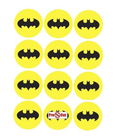 35 x Pre Cut Batman Logo Cake Cupcake Toppers/Decorations Edible Wafer Paper
