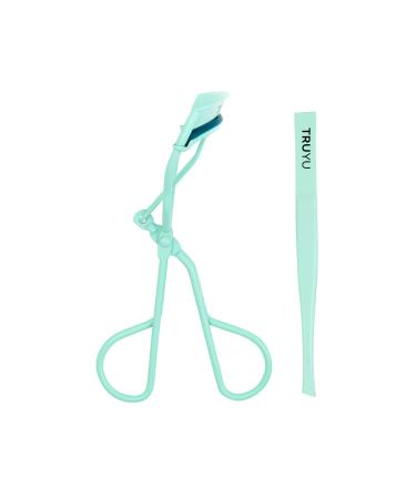 Truyu 2pce Brow and Lash Set Award Winning Set includes Precision Slant Tweezer Ideal for Facial Hair Removal & Eyebrow Shaping and an Eyelash Curler.