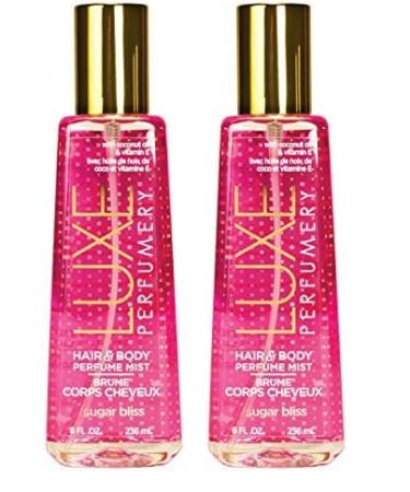 Luxe Perfumery Hair & Body Perfume Mist Sugar Bliss 8.0 fluid ounce (F98430-15-SG) (Pack of 2)