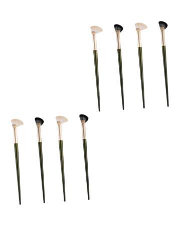 Baluue 8 Pcs Nose Shadow Brush Angled Eye Shadow Brush Eyeshadow Contour Brush Cosmetic Brush Wooden Handle
