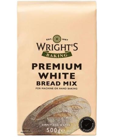 Wright's Premium White Bread Mix 500g X 5 Pack High in Fibre For Machine or Hand Baking Simply Add Water Baking Success Guaranteed Suitable for Vegetarians - Buy Online on SooperMarket.com