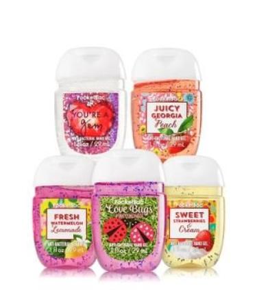 Bath and Body Works Anti-Bacterial Hand Gel 5-Pack PocketBac Sanitizers - Assorted Scents - 1 fl oz - Buy Online on SooperMarket.com