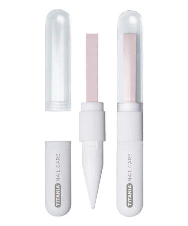 Titania ceramic nail file double-sided coarse plus fine with additional nail cleaner protective cap on blister card 1 x 27 g)
