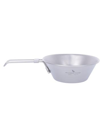 Boundless Voyage 300/450 ML Titanium Bowl with Folding Handle Outdoor Camping Picnic Dishes Portable Tableware (Ti15156A (300ml))