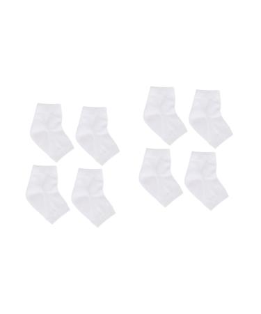Healeved 4 Pairs Ankle Socks Gel Heel Socks Softening Socks Dry Feet Socks Anti-Crack Socks Moisturizing Gel Socks Ordinary Ripstop Socks Casual Socks Moisturizing Socks Men and Women White