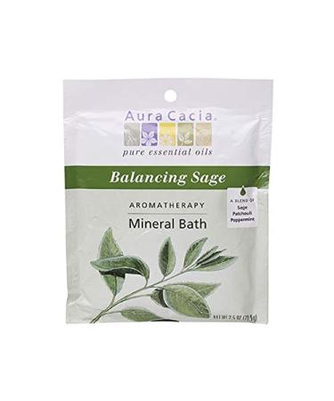 Aura Cacia Balancing Sage Aromatherapy Mineral Bath | 2.5 oz. Packet