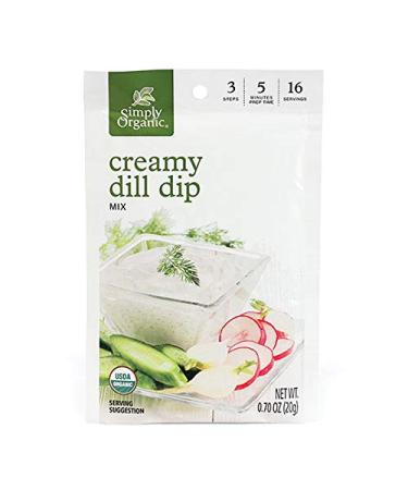 Simply Organic Creamy Dill Dip, Certified Organic, Gluten-Free | 0.7 oz | Pack of 3