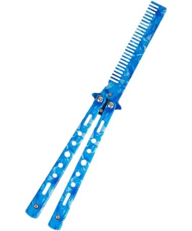 Butterfly Training Comb Comb Trainer Stainless Steel Unsharpened Slice Butterfly Training Comb for Beginner Practice Swords Training Tool Dark Blue - Buy Online on SooperMarket.com