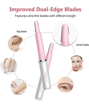 Nasal Hair Trimmer for Women | 2-in-1 Touch Beauty Eyebrow & Nose Hair Cutter AG-1458A (Pink) Painless Precision Remover for Ears & Face - Buy Online on SooperMarket.com