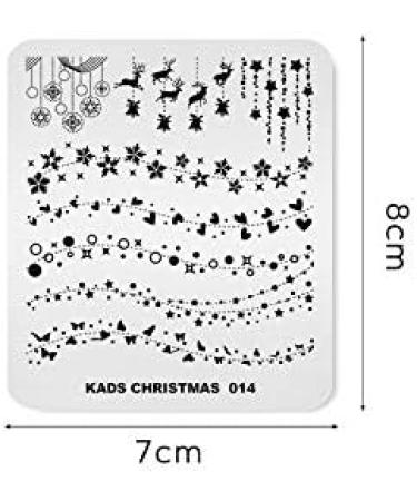 Christmas Festival Nail Art Stamping Template - Elk Star Snowflakes Pattern | Alexnailart Manicure Tool (CH014) - Buy Online on SooperMarket.com