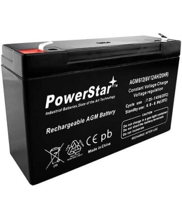 Buy PowerStar 6 Volt Rechargeable Battery (2-Pack) - Replaces LC-R0612P ML12-6F2 PS-6100 D5778 UB6120 F2/F1-12AH for International Shipping - Buy Online on SooperMarket.com