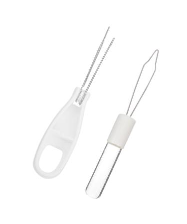 Button Hook Helper 2pcs Hook Zipper Pull Grip Zipper Hook Coat Acrylic White Jacket Elder