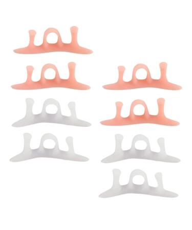 FOMIYES 4 Pairs Snail Toe Splitter Hammer Toe White Gel Nail Protector Toe Alignment Bunion Brace Toe Dividers Comfortable Toe Valgus Foot Care Care