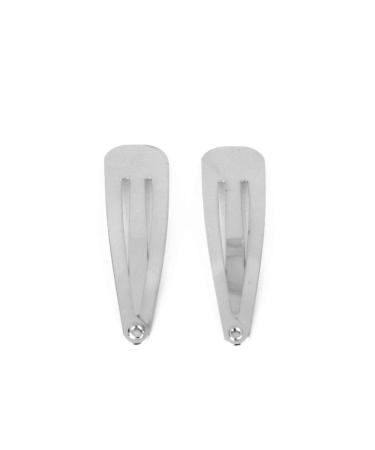 50PCS Metal Silver Tone Snap Hair Clips Waterdrop Shape Hair Barrettes Bowknot Accessories for Kids Children Headwear