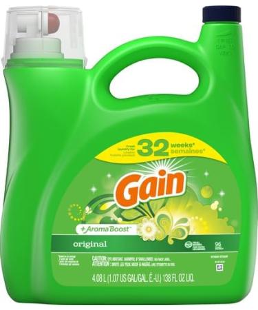 Gain Aroma Boost Liquid Laundry Detergent - Original Scent 96 Loads HE Compatible 138 fl oz | International Shipping Available - Buy Online on SooperMarket.com