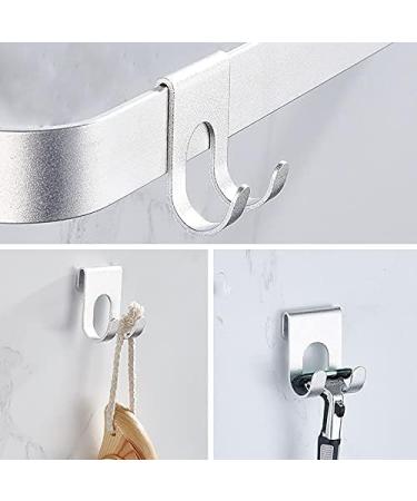 Razor Keeper Razorhaken Self-Adhesive Shower Hooks - Towel Organizer for Bathroom & Kitchen - Pack of 2 (Silver) - Buy Online on SooperMarket.com