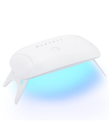 Makartt LED Mini Nail Lamp Nail Dryer 8W UV Lamps for Gel Nails Nail Light UV Nail Lamp with 60s 120s Timer USB for Gel Nail Polish Travel Gel Nail Lamp Led Nail Lamp White