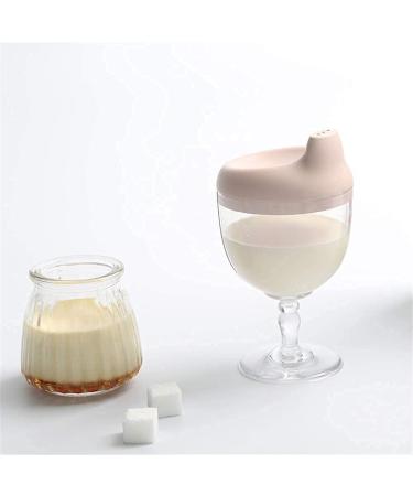 Kaiwern Pink Plastic Goblet Cup | Baby Sippy Cup Wine Glass | Beverage Mug Milk Bottle with Lid for Kids - Birthday Party Celebration - Buy Online on SooperMarket.com