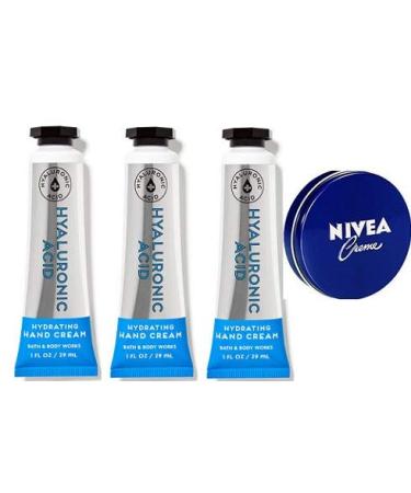 Bath and Body Works 3 Pack Hyaluronic Acid Hydrating Hand Cream. 1 oz. Travel Size Body Cream 1 Oz.