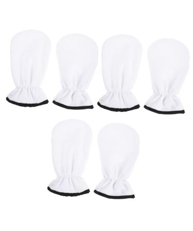 ABOOFAN 3 Pairs Maintenance Essential Oil Gloves Hot Wax Bath Shower Gloves Paraffin Bath Bags Paraffin Wax Bath Liners Warm Gloves Heat Hand Cover Flannel Hyperthermia White Spa