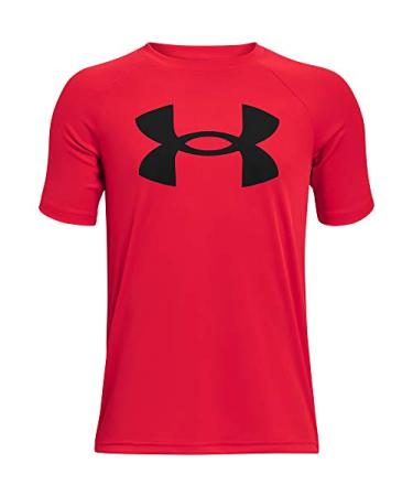 Under Armour Boys' Tech Big Logo Short Sleeve T-Shirt Red (600)/Black Large