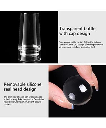 U-K Nail Art Scraper Kit French Smile Line Tools Clear Silicone Jelly Stamp with Scraper Transparent Soft Clear Stamp for Manicure Tools Useful and Practical - Buy Online on SooperMarket.com