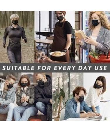 Black Disposable Face Mask | 3 Ply Layer | Face Dust Cover for Indoor Office | Restaurant Server Mask | Outdoor | Ships from CANADA (50pcs-black) 1 count (Pack of 50) - Buy Online on SooperMarket.com