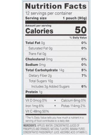 Tree Top Tropical Apple Sauce Pouches 3.2 oz - Pack of 12 | Tropical Flavored Snack Pouches - Buy Online on SooperMarket.com