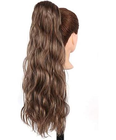 Prinfantasy One Piece Curly Wrap Around Ponytail Hair Extension - Brown Synthetic Wave Long Hairpiece - 24 inch - Buy Online on SooperMarket.com