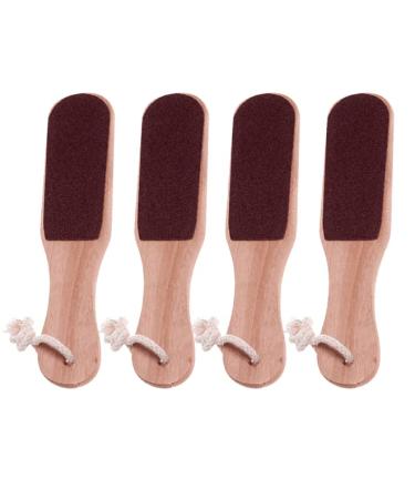 Anself 4PC Double Sided Foot Rasp Manicure File Callus 2-Sided Wooden Foot File Hard Skin Remover and Callus Removal Reusable Foot Rasp for Callus Trimming & Callus Removal Manual Pedicure File