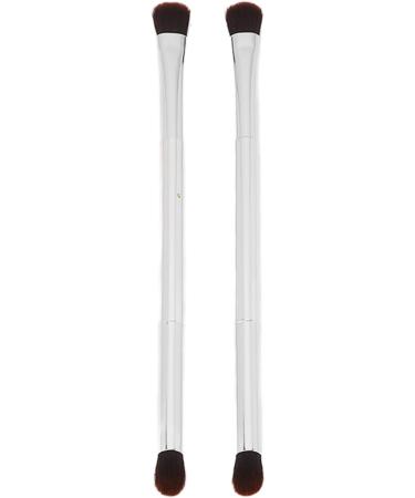 Makeup Brush Double Ended Eyeshadow Brush Soft Hair Silver Safe 2pcs for Travel for Women - Buy Online on SooperMarket.com