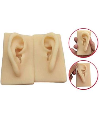 Silicone Ear Template - 1 Pair Silicone Ear Acupuncture Practical Model - Simulation Artificial Earmold Human Flexible Ear for Acupuncture - Buy Online on SooperMarket.com