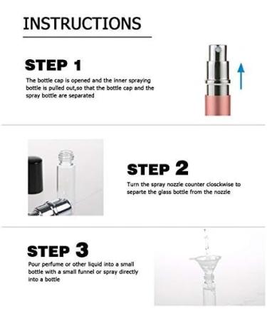 Vtrem Refillable Perfume Atomizer Pump - 5ml Mini Portable Spray Bottle (5PCS) - Multicolor Travel Fragrance Container - Easy Fill Scented Bottles in Gold Silver Blue Purple Pink - Buy Online on SooperMarket.com