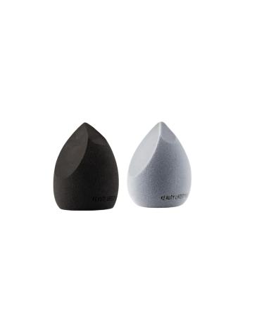 The 4-Ways Blender Duo Pack Black & Velvet Makeup Sponges Versatile Beauty Tool for Flawless Application (1) Black and (1) Velvet