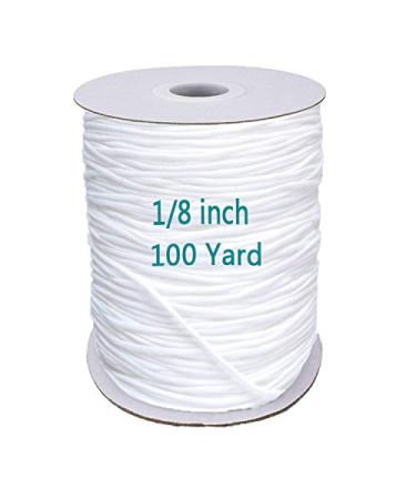 1/8 inch Elastic Bands for Sewing - Elastic String for Masks  Elastic Cord Heavy Stretch High Elasticity Knit Elasticfor for Sewing Crafts DIY Mask  White 100 Yards