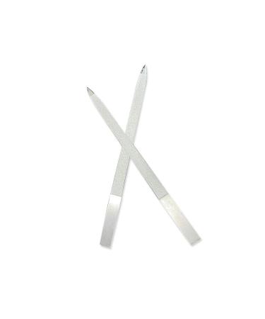 2 PCS Diamond Nail File Double Sided Metal Fingernail File Manicure Files for Polish Nail  Removes Nail Ridges  Nail File and Buffer Set for Pedicure Manicure Kit. 2 Count (Pack of 1)