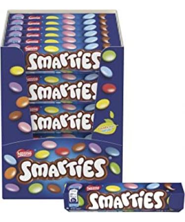 Smarties Tube MIlk Chocolate Gems Full Box Of 48 Tubes