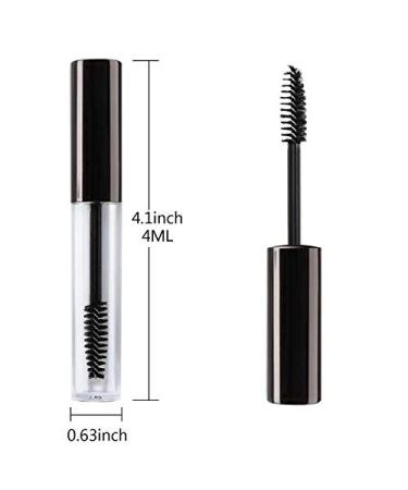 20Pcs 4ml Empty Mascara Tubes Kit with Cap, Rubber Inserts, and Funnels - DIY Eyelash Container for Castor Oil (Black) - Buy Online on SooperMarket.com