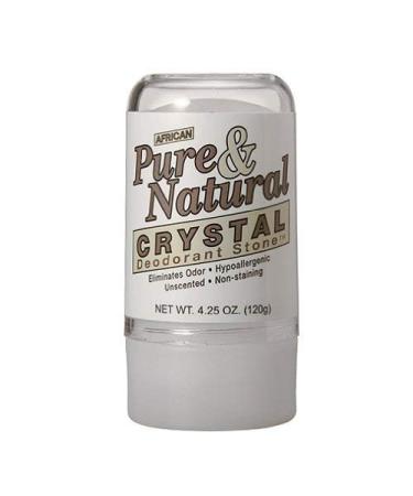 Bargz Pure and Natural Crystal Deodorant Stone - Hypo allergenic - Unscented - Non Staining - 4.25 oz