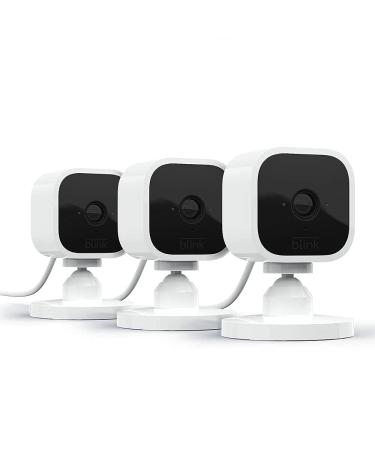Blink Mini | Compact indoor plug-in smart security camera 1080p HD video motion detection Works with Alexa | 3 Cameras - Buy Online on SooperMarket.com