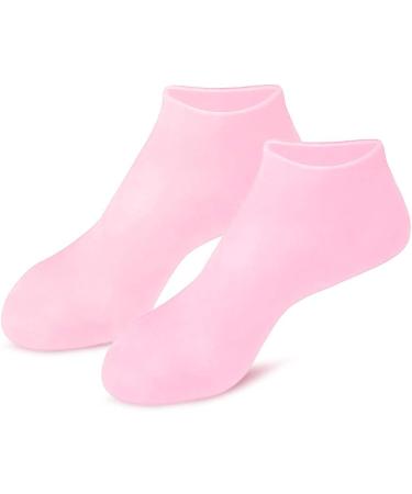 Silicone Gel Moisturizing Socks for Dry, Cracked Feet | Spa Foot Care Waterproof Socks | Fits US Size 6-9 | Pink - Buy Online on SooperMarket.com