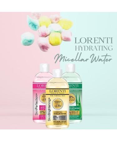 Lorenti Skin+ Micellar Water For Waterproof Makeup | Facial Cleanser & Makeup Remover | 0% Make-Up Residue | Any Skin Type 13.5 Fl Oz Aloe Vera 400 ml - Buy Online on SooperMarket.com