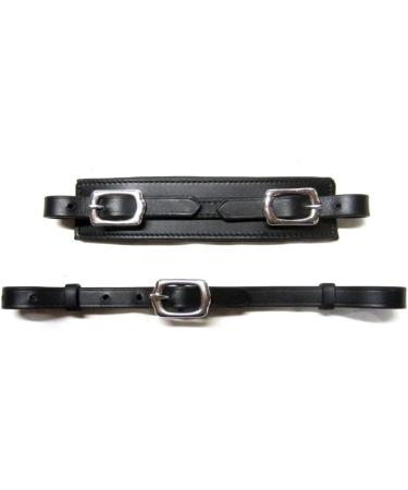 PS Horse Articles Black Leather Padded Noseband & Chin Strap Set - Soft Comfort with Silver Fittings | International Shipping Available - Buy Online on SooperMarket.com