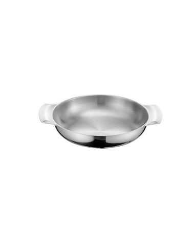 THRU Pan Flat Bottom Stainless Steel Paella Frying Pans with Handles Non-Stick Saucepan Cooking Pot Kitchenware Cookware Kitchen Utensils