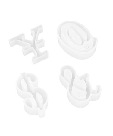 STOBOK 4pcs Silicone Mold Epoxy Resin Silicone Resin Molds Silicone Gummy Molds Diy Sign Mold Crystal White 4.8X4.2CM